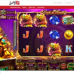 Machine à sous Reels Of Wealth disponible sur Lucky31 Casino