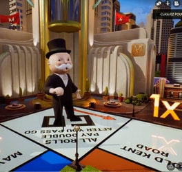Capture d’écran u jeu de Monopoly en live avec effets 3D